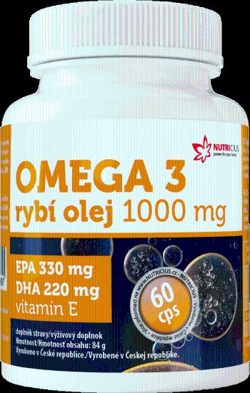 Nutricius Omega 3 Rybí olej 1000mg EPA330mg/DHA220mg 60 kapslí