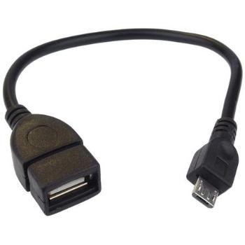 PREMIUMCORD Redukce USB 2.0 A - Micro B OTG, kabel (F/M, On The Go kompatibilní)