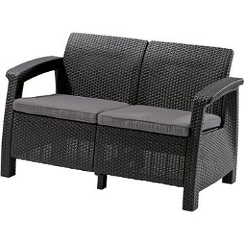 KETER Lavice zahradní CORFU LOVE SEAT, antracit 128cm (206211)