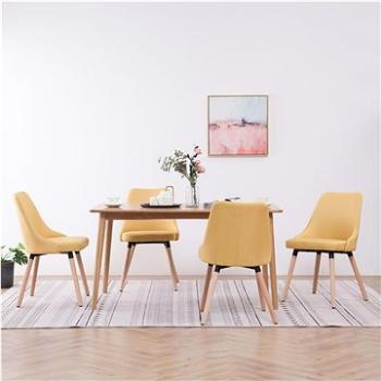 Jídelní židle 4 ks žluté textil (277029)
