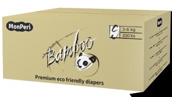 MonPeri Bamboo Mega pack S 3–6 kg Jednorázové bambusové EKO pleny 200 ks