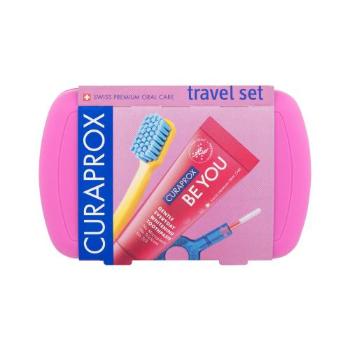 Curaprox Travel Set Pink klasický zubní kartáček dárková sada