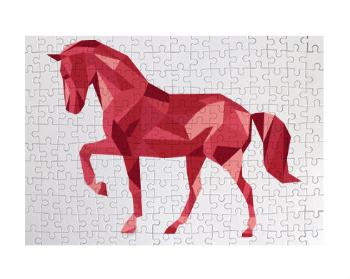 Puzzle A3 130 dílků Kůň z polygonů
