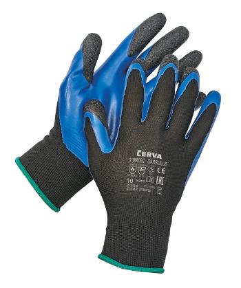 GARRULUS FH rukavice máč. v latexu černá 8