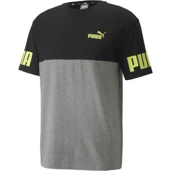 Puma POWER COLORBLOCK TEE Pánské triko, černá, velikost S
