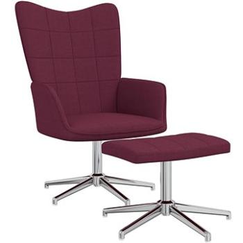 Relaxační křeslo se stoličkou fialové textil, 328006 (328006)