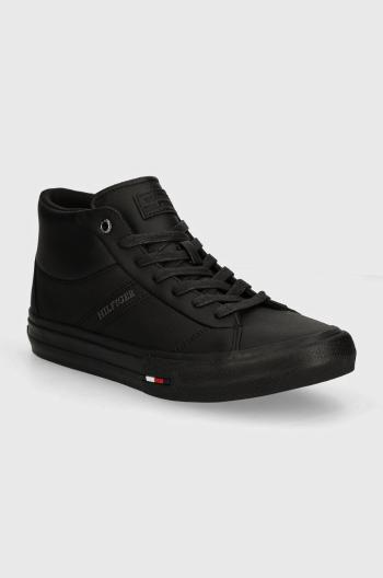 Sneakers boty Tommy Hilfiger TH HI VULC STREET RWB LTH černá barva, FM0FM05202