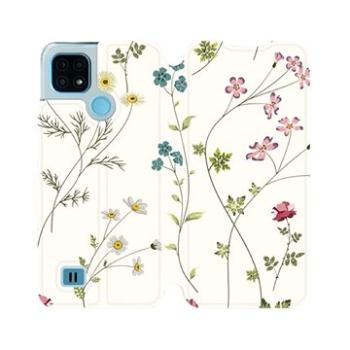 Flip pouzdro na mobil Realme C21 - MD03S Tenké rostlinky s květy (5903516747603)