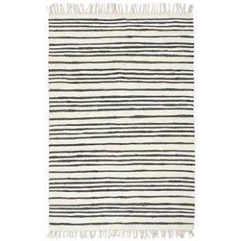 Ručně tkaný koberec Chindi bavlna 160×230 cm antracitovo-bílý (133927)