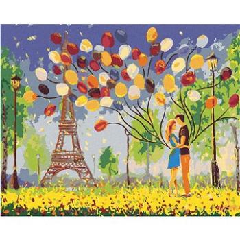 Malování podle čísel - Pár s balónky v Paříži (HRAbz33293nad)