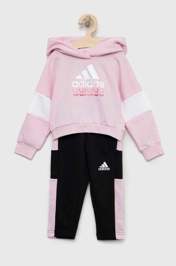 Dětská tepláková souprava adidas LG BOS růžová barva