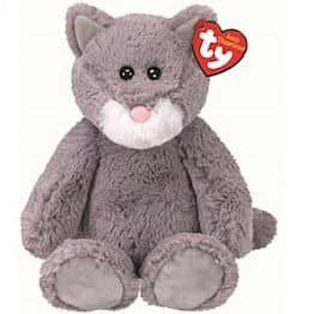 Beanie Boos plyšová kočička sedící šedá 33 cm