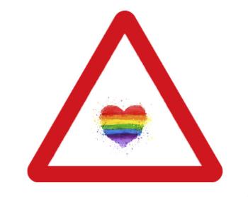 Samolepky pozor - 5ks Rainbow heart