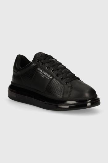 Kožené sneakers boty Karl Lagerfeld KAPRI KUSHION černá barva, KL52626