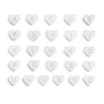 Šperky4U Ocelový korálek srdce - písmeno M - PP-1034-M