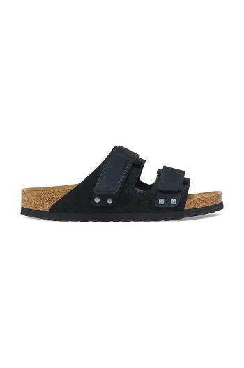 Semišové pantofle Birkenstock Uji dámské, černá barva, 1024832