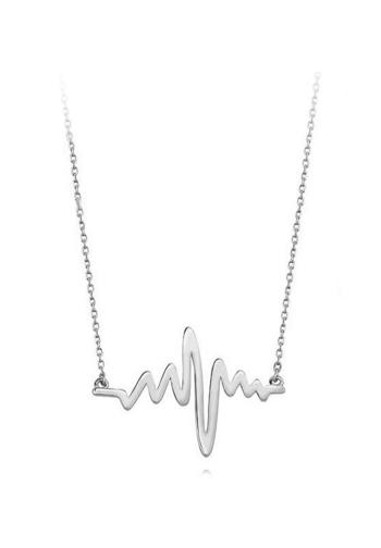 JVD Módní stříbrný náhrdelník EKG křivka SVLN0016SH20045