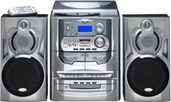 Stereo systém Karcher KA 5300, CD, kazeta, SV, gramofón, FM, stříbrná