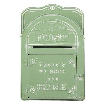 Zelená retro poštovní schránka Post Home s patinou  - 26*9*39 cm 6Y4243