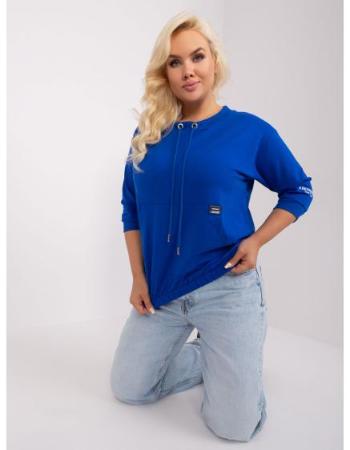 Dámská halenka plus size s vázáním SIKA kobaltová 