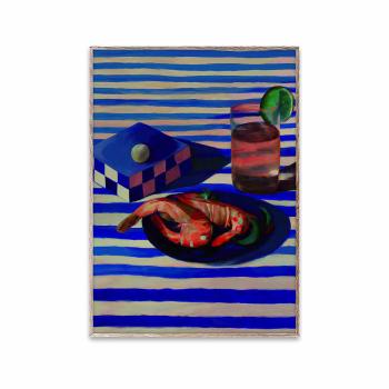 Premium Framed Art Shrimp & Stripes – Float Glass – 70 × 100 cm