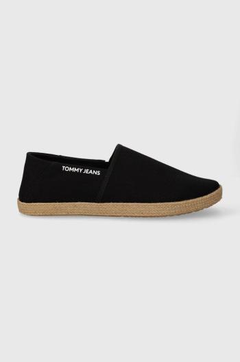 Espadrilky Tommy Jeans TJM ESPADRILLE STREET černá barva, EM0EM01386