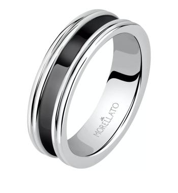 Morellato Luxusní ocelový prsten s černým detailem Motown SALS65 65 mm