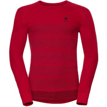 Odlo L/S CREW NECK GOD JUL PRINT Pánské funkční tričko, červená, velikost L