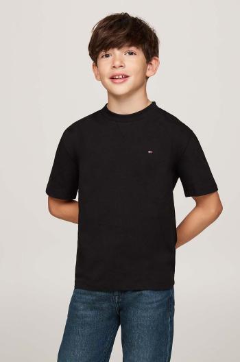 Dětské bavlněné tričko Tommy Hilfiger černá barva, KB0KB08575