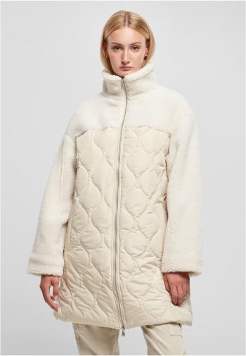 Urban Classics Ladies Oversized Sherpa Quilted Coat softseagrass/whitesand - 3XL