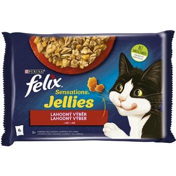Felix Sensations Jellies s hovězím a kuřetem v lahodném želé  4 x 85 g (7613039757604)