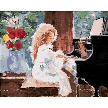 Holčička hrající na piano, 40×50 cm, vypnuté plátno na rám (6039391)