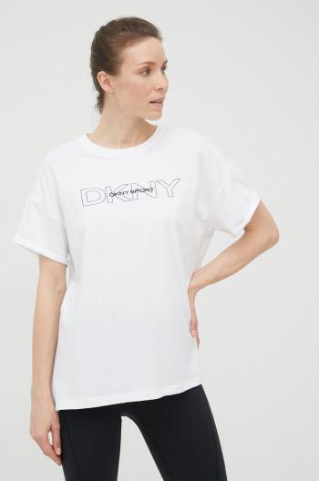 Bavlněné tričko Dkny bílá barva