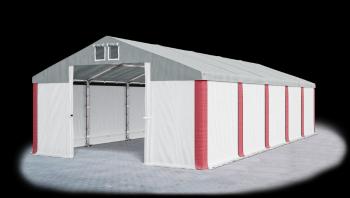 Garážový stan 6x10x3m střecha PVC 560g/m2 boky PVC 500g/m2 konstrukce ZIMA Bílá Šedá Červené