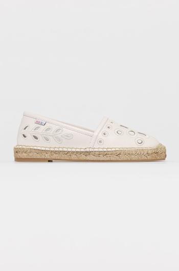 Kožené espadrilky Red Valentino hnědá barva