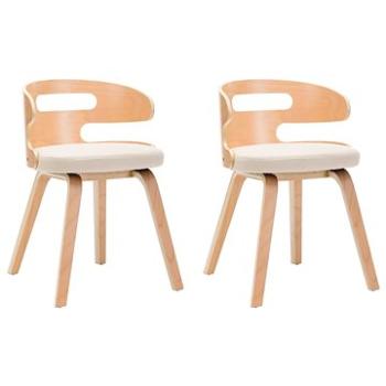 Jídelní židle 2 ks krémové ohýbané dřevo a umělá kůže (283108)