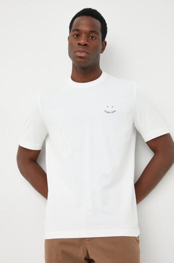 Bavlněné tričko PS Paul Smith bílá barva