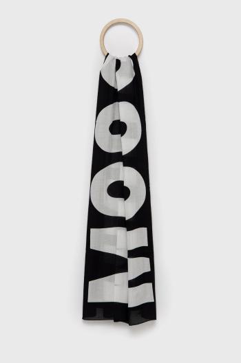 Šála Moschino pánská, černá barva, vzorovaná