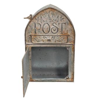 Šedá poštovní schránka s rezavou patinou Post - 25*10*40 cm 6Y4998