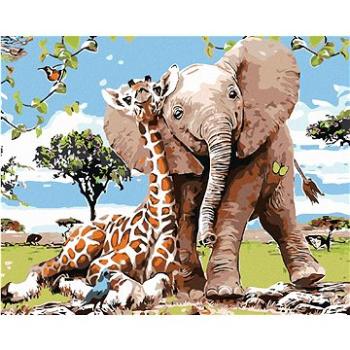 Malování podle čísel - Žirafa a sloník (HRAmal00582nad)