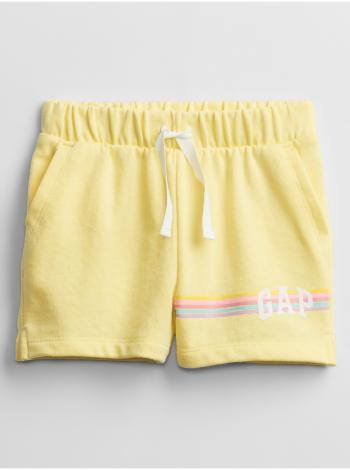 Žluté holčičí dětské kraťasy GAP Logo v-nvlty short