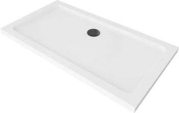MEXEN/S Flat sprchová vanička obdelníková slim 120 x 70 cm, bílá + černý sifon 40107012B