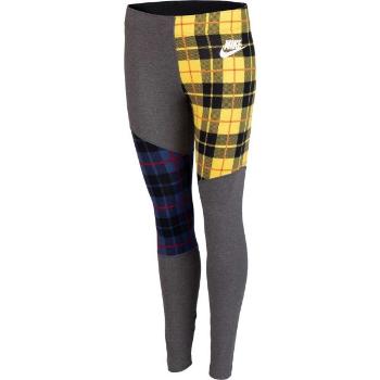 Nike NSW LGGNG PLAID W Dámské legíny, tmavě šedá, velikost XS