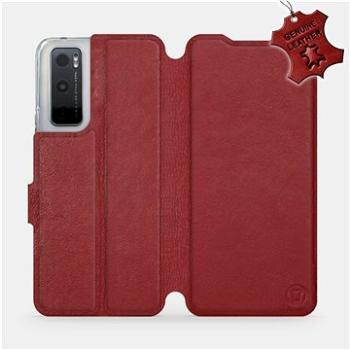 Kožené flip pouzdro na mobil Vivo Y70 - Tmavě červené -  Dark Red Leather (5903516596867)