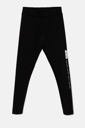 Dětské legíny The North Face VERTICAL GRAPHIC LEGGINGS černá barva, s potiskem, NF0A89HVJK31