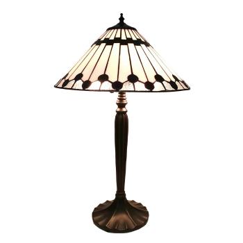 Stolní lampa Tiffany s bílým stínidlem Pienne - Ø 40*63 cm E27/max 2*60W 5LL-6177