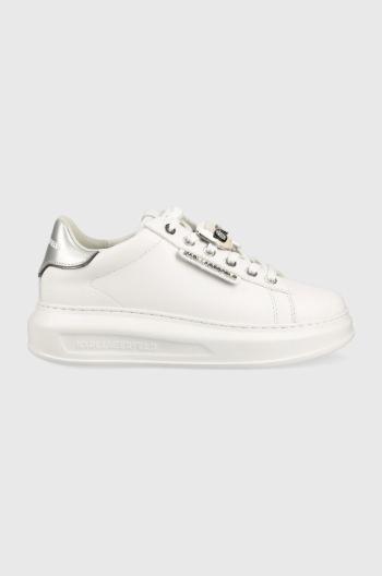 Kožené sneakers boty Karl Lagerfeld KL62576K KAPRI bílá barva