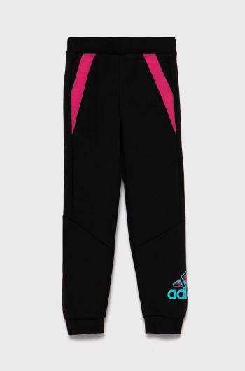 Dětské kalhoty adidas Performance H40241 černá barva, hladké