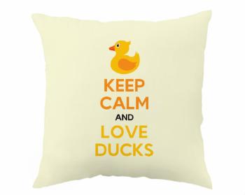 Polštář Keep calm and love ducks