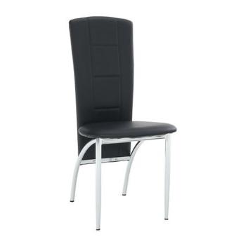 Kondela Židle, černá ekokůže / chrom, FINA